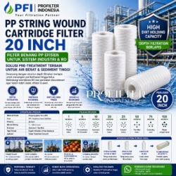 PP String Wound Cartridge Filter 20 inch untuk filtrasi industri  medium